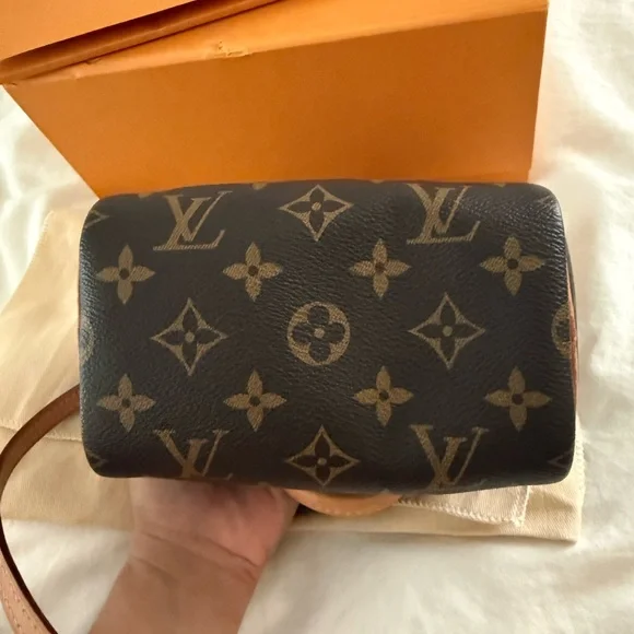 Louis Vuitton Mini Speedy Monogram Canvas in Brown with Natural Vachetta Trim - Picture 10 of 10